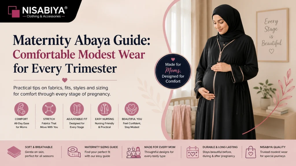 Maternity abaya for comfortable modest wear during every trimester