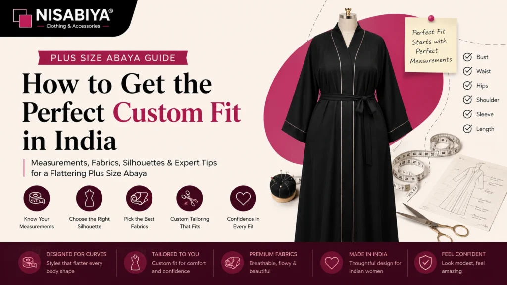 Plus size abaya custom fit guide for women in India