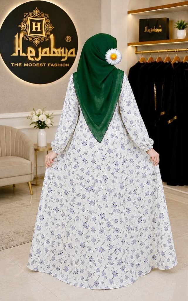 Blue Floral Summer Dress 👗 — Custom Custom Abaya India | Nisabiya®