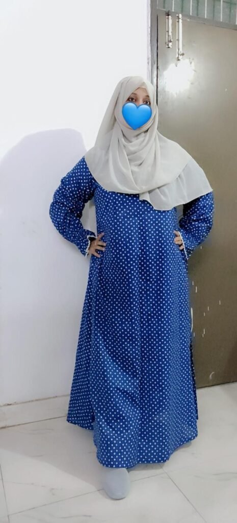 Blue Polka Dot cotton Abaya 💙 — Custom Custom Abaya India | Nisabiya®