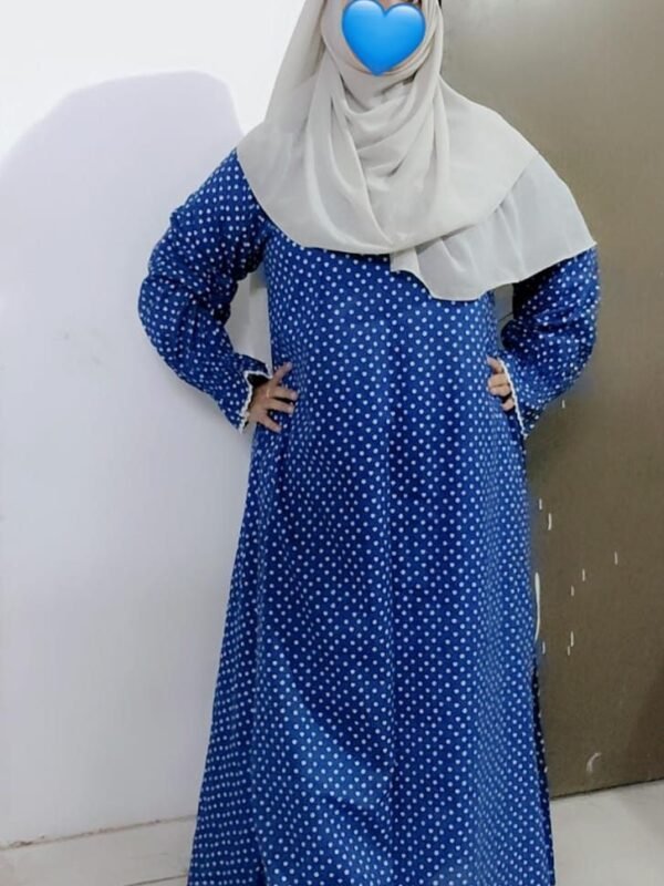 Blue Polka Dot cotton Abaya 💙 — Custom Custom Abaya India | Nisabiya® — Custom Custom Abaya India | NISABIYA®