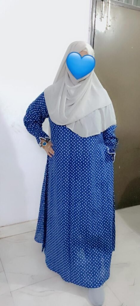 Blue Polka Dot cotton Abaya 💙 — Custom Custom Abaya India | Nisabiya®