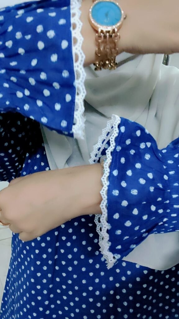Blue Polka Dot cotton Abaya 💙 — Custom Custom Abaya India | Nisabiya®