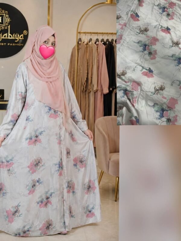 Pink Prints Cotton Abaya — Custom Custom Abaya India | Nisabiya® — Custom Custom Abaya India | NISABIYA®