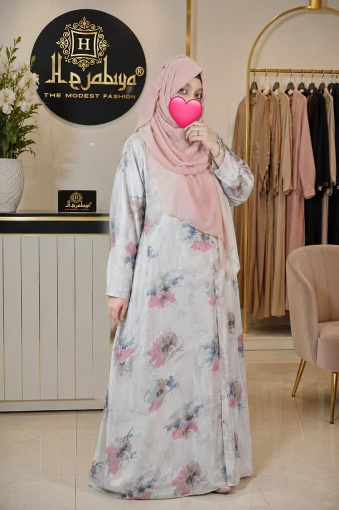 Pink Prints Cotton Abaya — Custom Custom Abaya India | Nisabiya®