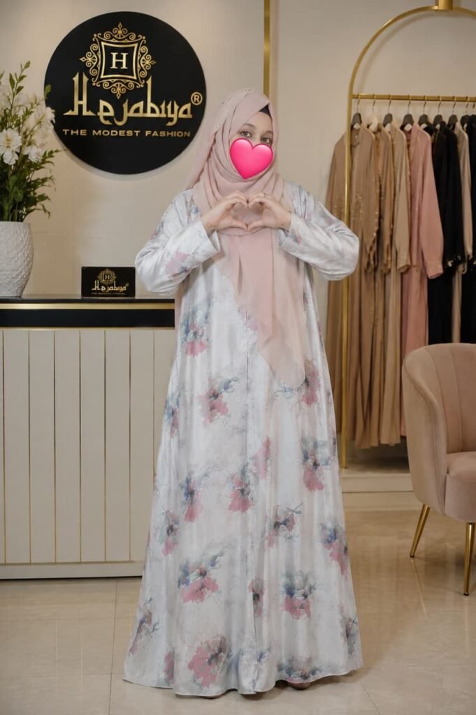Pink Prints Cotton Abaya — Custom Custom Abaya India | Nisabiya®