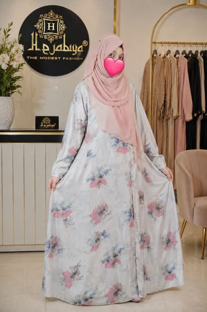 Pink Prints Cotton Abaya — Custom Custom Abaya India | Nisabiya®