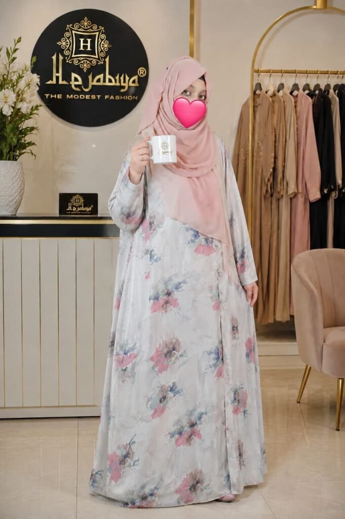 Pink Prints Cotton Abaya — Custom Custom Abaya India | Nisabiya®